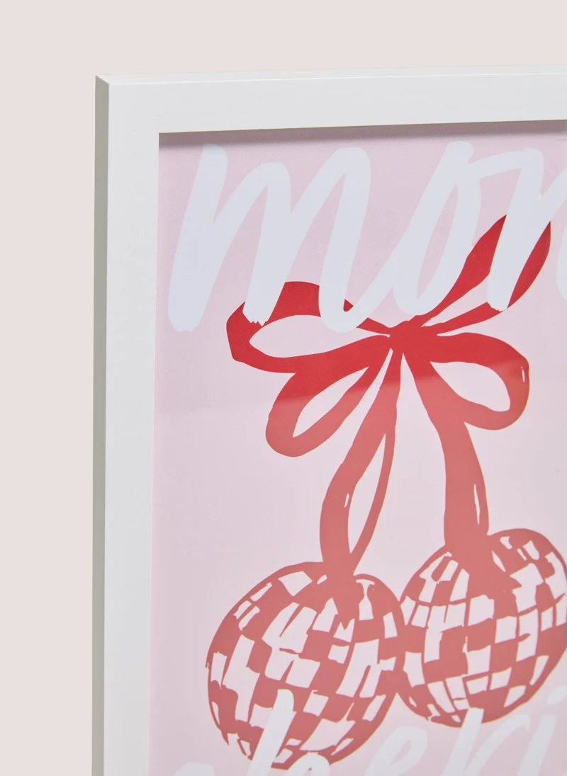 Matalan Pink Disco Cherry Wall Art